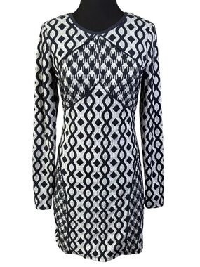 NWT Anthropologie Tracy Reese Seamed Shift Dress S Small Navy Blue Long Sleeve